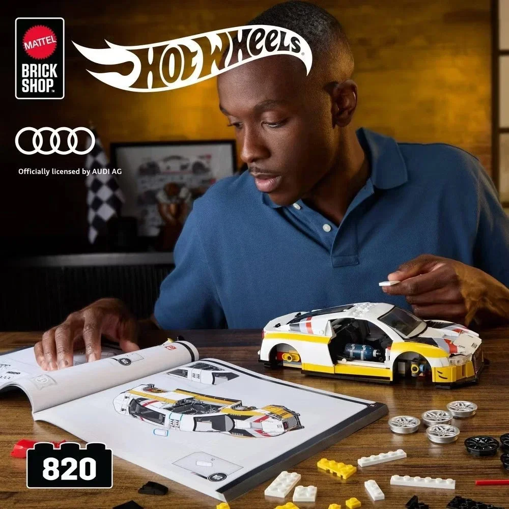 New! Mattel Brick Shop Hot Wheels '15 Audi R8 LMS Building‎ Kit Collectors JFT18
